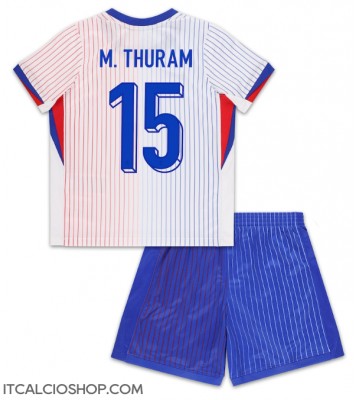 Francia Marcus Thuram #15 Seconda Maglia Bambino Europei 2024 Manica Corta (+ Pantaloni corti)